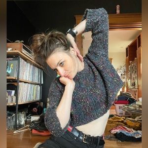 Cropped Leith multi speck sweater